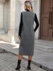 2025 Autumn/Winter Women's Knitted Strap Dress - Solid Color Long Skirt, European & American Style