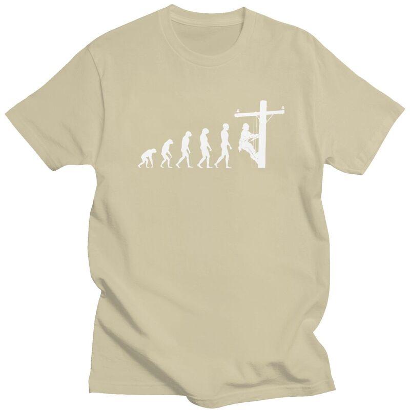 Individuelles Lineman Evolution T-Shirt Herren Kurzarm Re Baumwolle T-Shirt Freizeit Elektriker Elektroingenieur Geschenk T-Shirts