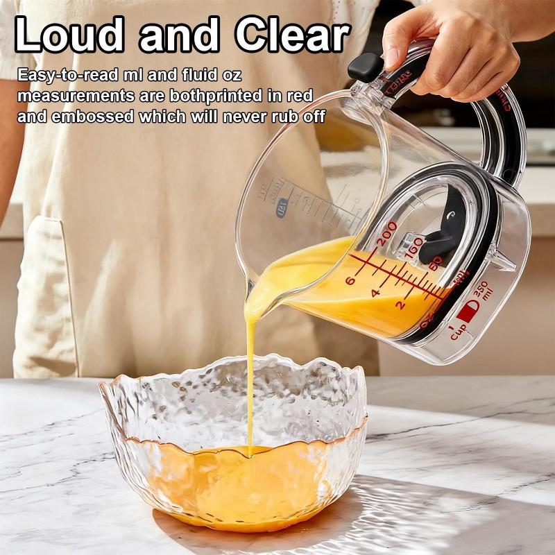 Multi-Functional 4-In-1 Adjustable Measuring Cup  Measuring Cup with Scraper-Style Seal Base Measurings Cube Cups For Cooking Baking Ingredients
