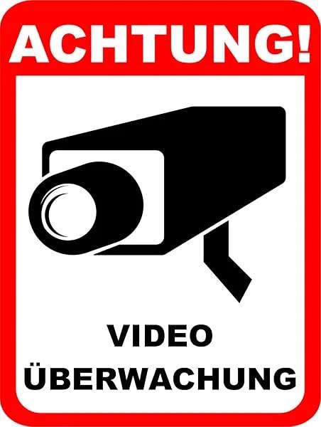 

Video Surveillance Sticker Set 3 Piece Weatherproof 13x10cm Warning Unisex T-Shirt XXXXL