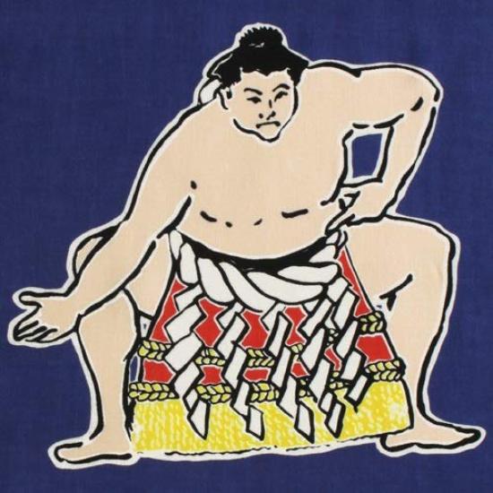 Dyeing Anbo Hand Towel Navy Authentic Made In 35cm X 100cm "Sumo Ring" Blue, Dyed, 100% Cotton, Tokuoka, Japan,