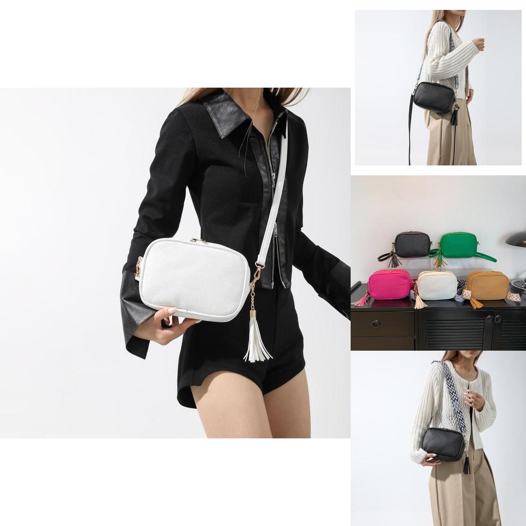 New Trendy Lychee Pattern Pu Street Fashion Shoulder Messenger Bag Women 2023 Winter Versatile Small Square Bag