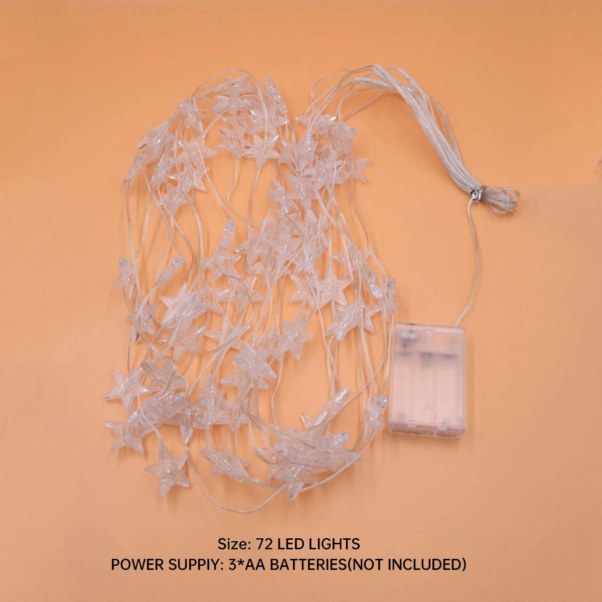 

1pc 72LED Star Curtain Lights Charming Fairy Tale Star Shape Hanging Lamp Perfect For Bedroom Wall Courtyard Wedding Party Decor 72LED теплый белый