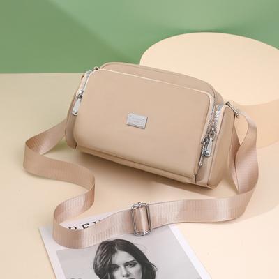Neue Damenhandtasche Nylongewebe Schultertasche schlicht und modisch breiter Schultergurt Umhängetasche großes Fassungsvermögen leicht kleine quadratische Tasche