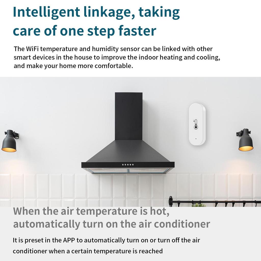 Smart WiFi Bluetooth Temperature & Humidity Sensor – Indoor Wireless, App-Controlled