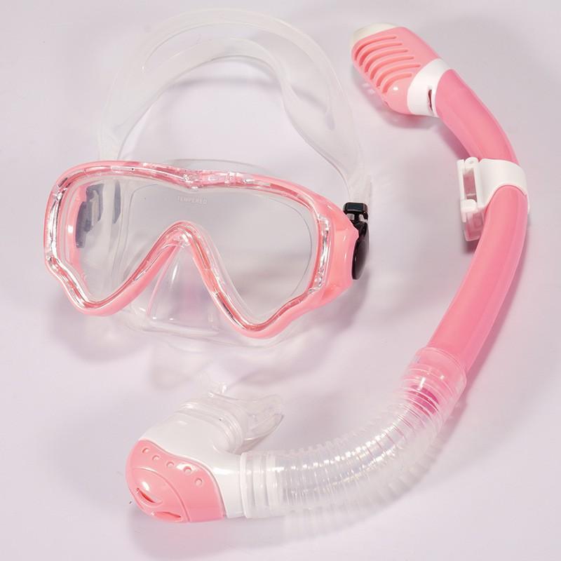 

Children s Diving Goggles Snorkel Set Snorkeling Mask Silicone Dry Glasses Men Women black silicone