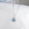 Luxury 925 Silver Jewelry Minimalist Necklace 18K Gold Plated Zircon Necklace Silver Blue Necklace