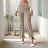Autumn New Solid Color Slit Straight Leg Pants for Women's Daily Versatile Basic Casual Pants