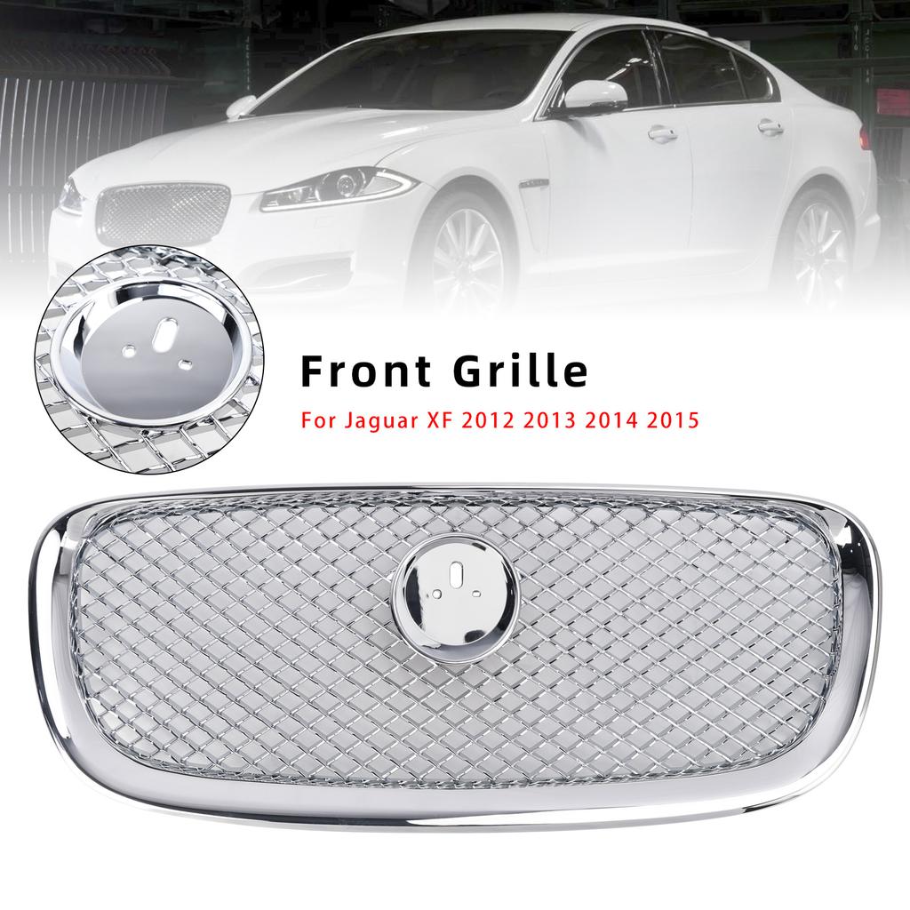 XF-R Style Front Bumper Grill Grille Fit Jaguar XF 2012-2015 Chrome