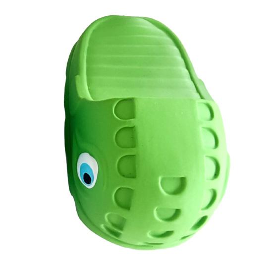 Squeaky Dog Chew Toy Slipper Shaped Latex Dog Toy for Teeth Cleaning Tough Interactive Puppy Toy for Small Medium Breeds