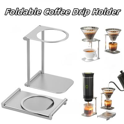 Bärbar hopfällbar kaffedropphållare, Aluminiumdropphållare, Fäste för italiensk espressomaskin, Lätt kaffedropphållare