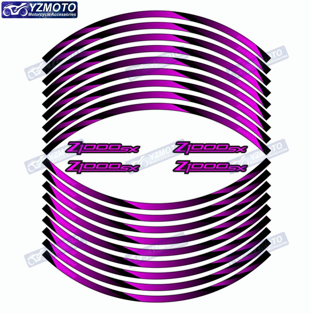 For Kawasaki Z1000SX Motorcycle Front And Rear 17 Inch Wheel Hub Sticker Waterproof Reflective Decorative Decal Rim Stickers