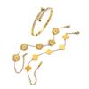 Edelstahl Damen Armband Schmuck mit Zirkonium & Titan Kleeblatt.