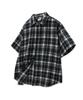STANDARDERROR 87-Stan206 Classic Legacy Oversized Short Sleeve Check Shirt Black