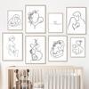 Baby Mum Dad Love Family Black White Nursery Nordic Posters And Prints Wall Art Canvas Painting Wall Pictures Kids Room Decor