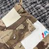 ZYLLO Summer Fashion Camouflage Splicing Leather Letter Washed Retro Knee Jeans Men Women Shorts