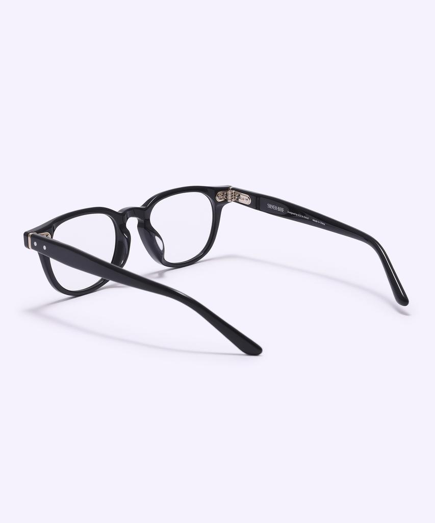 Alloaiweeo [Silverbite] Sbg7604 0909G Acetate Horn-Rimmed Black Eyeglass Frame Blue Light Lens Selection