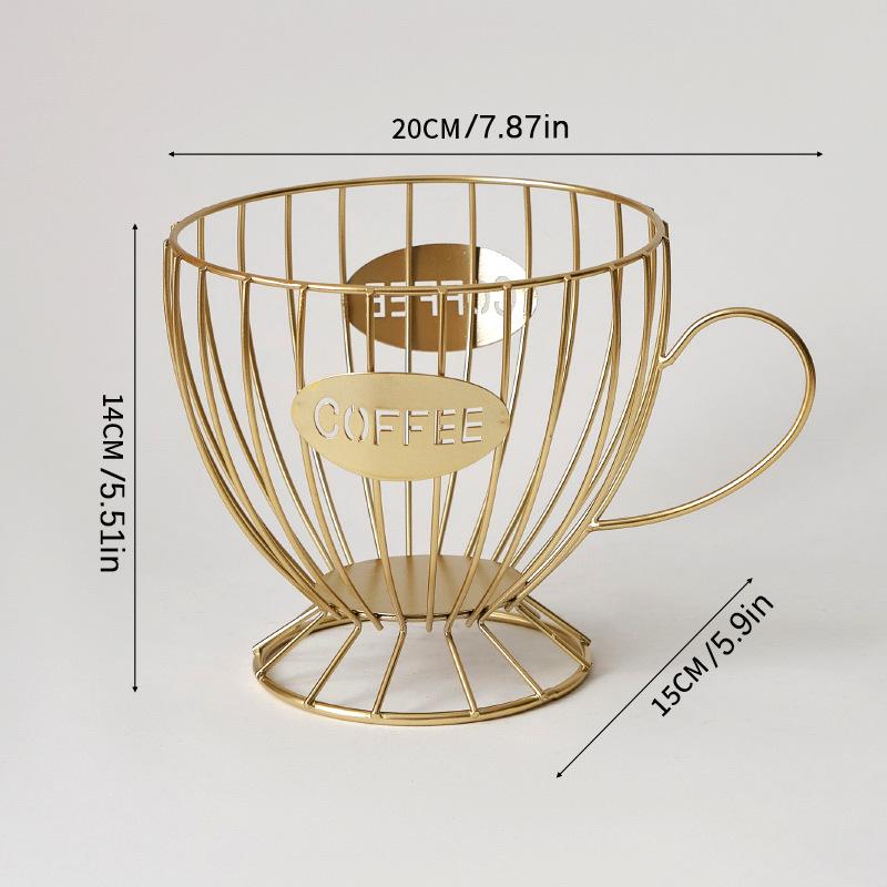 European Iron Coffee Capsule Display Rack for Home or Cafe
