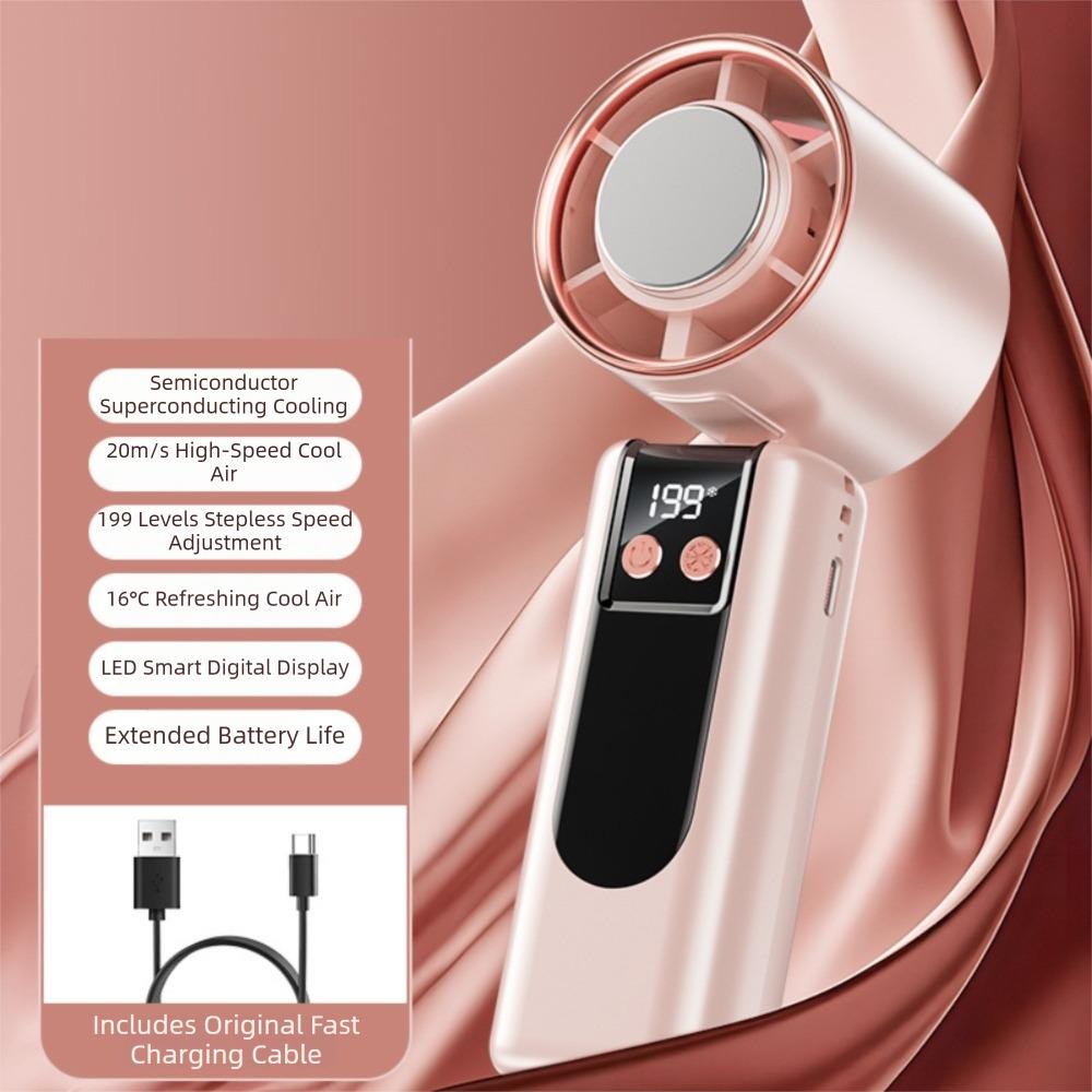 High Speed Portable Cooling Fan Semiconductor Refrigeration Mini Turbo Fan Handheld Fan  School