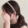 Minimalist Gold Logo Suede Narrow Headband for Women - 2026 Style Versatile, High-End Hair Accessory