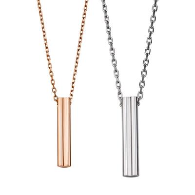 Pair Necklace Surgical Stainless Steel 316L Allergy Free Heart Pink Silver [White Clover] & 4SUP088GO&4SUP089SV