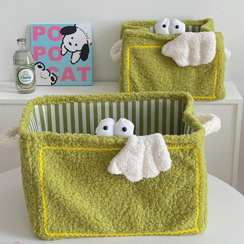 

Funny Little Monster Toys Storage Basket Foldable Home Ins Toy Snack Storage Basket Cute Decoration Cartoon Dirty Clothes Basket 30x25x20cm зелений