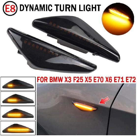 Turn Signal Lamp Led Front Fender Side Marker Light Compatible with BMW X3 X5 X6 F25 2011-2017 E70 2007-2013 (not for X5M) E71 / E72 2008-2014