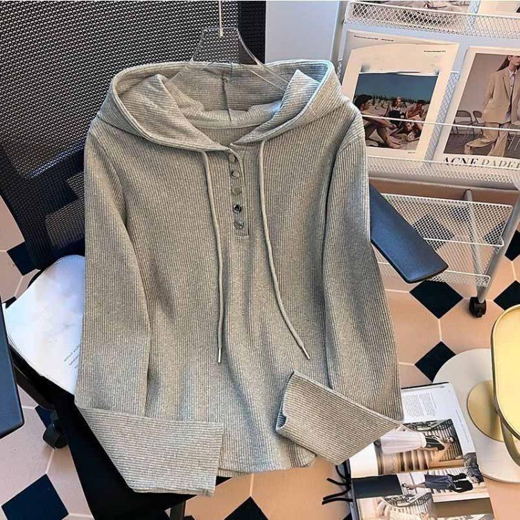 Толстовка с капюшоном Женская Повседневные Топы Однотонный Спортивный Топ Удобный Эластичный XXXL серый