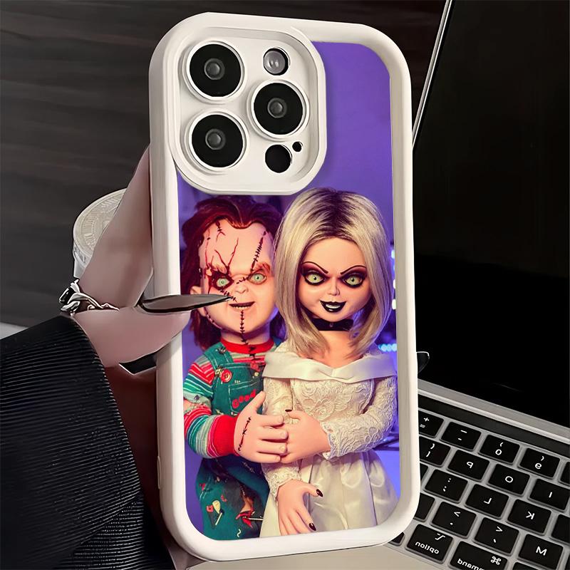 Phone Case for iPhone 17 Air 16E 15 16 Pro Max Chucky Doll Horror Style Cover 14 Plus 13 12 Mini Soft Shell Silicone Fundas