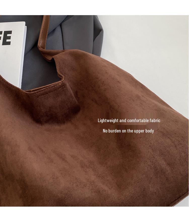 Retro Frosted Large Handbag: Women's Autumn & Winter Shoulder Tote with Commuter Style and Ample Capacity