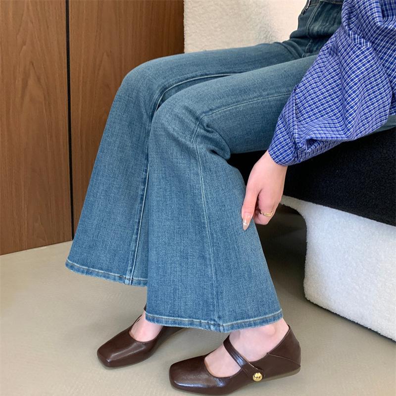 BULVJI cloth season, retro and gentle~ retro square head Mary Jane shoes with inner height increase single shoes for women