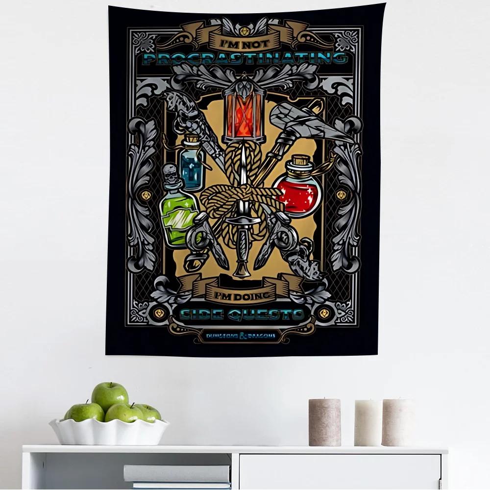 Dungeons  Dragons Tapestry  Epic Dragon Battle Design Ideal for Fantasy Fans Room Decor Large Wall Hanging Artwork