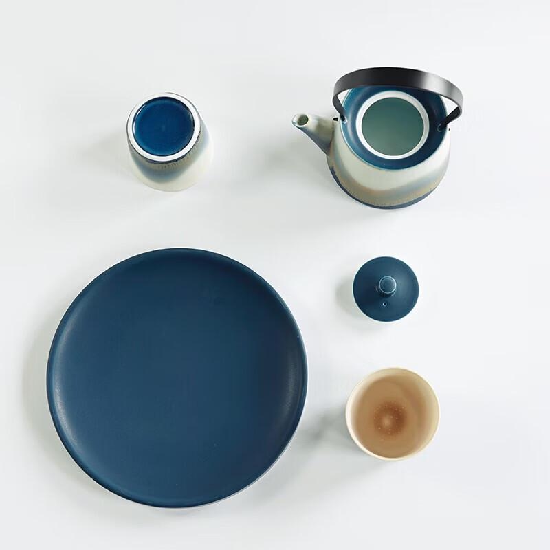 Jingdezhen Shanhai Blue Stoneware Teapot Set