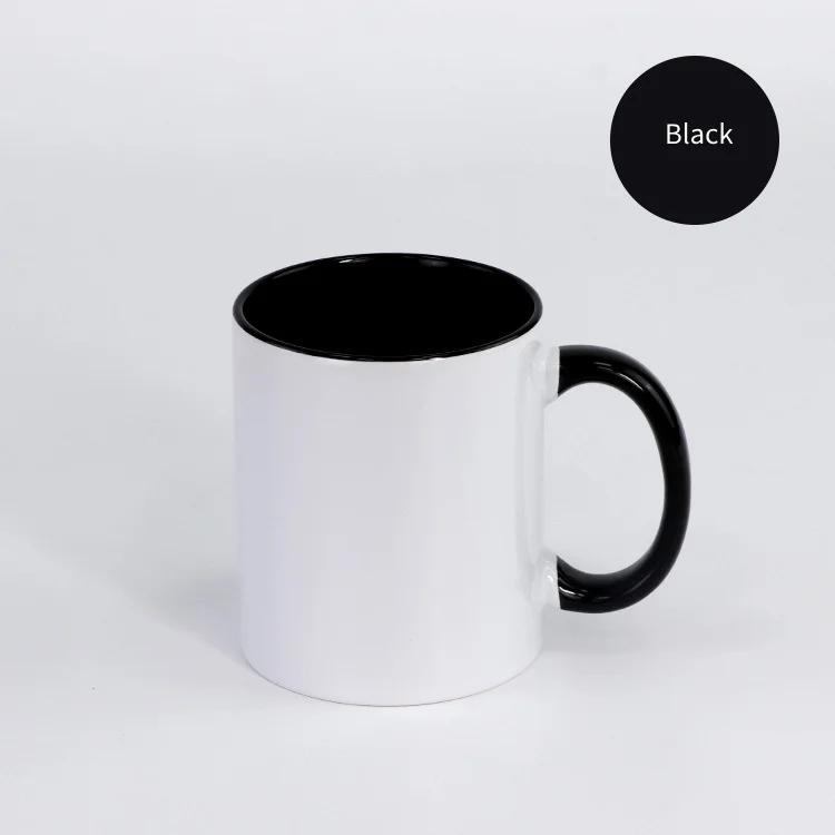 11oz Keramik Hitze Sublimation Rohling Farbe Tasse Herz Runder Griff Kaffee Tee Tasse Benutzerdefiniertes Logo Bild Drucken