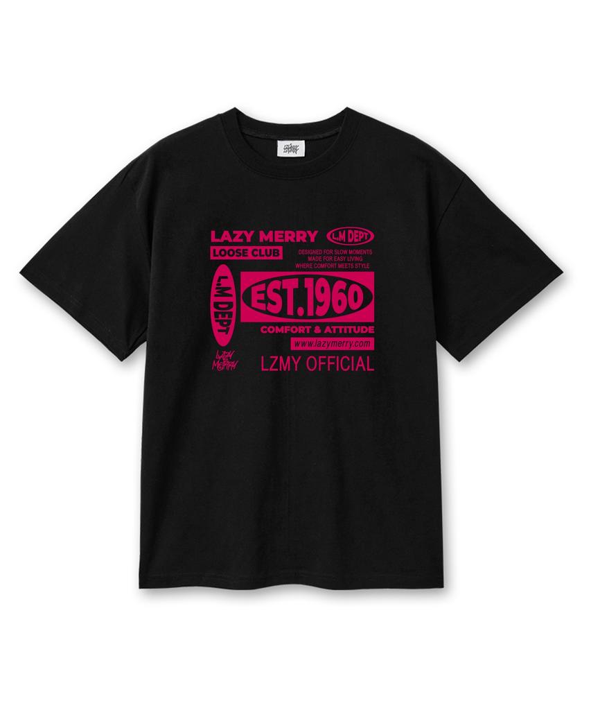 Leijimeli Lm Deft 20-Count Cotton Oversized Short Sleeve T-Shirt Black