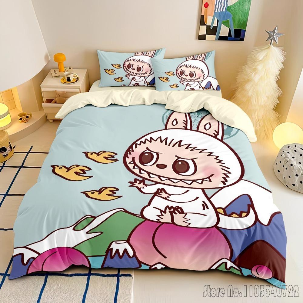 Cute New Anime LA-BUBU Duvet Cover Set HD Comforter Cover for Kids Bedding Sets Bedclothes Bedroom Decor