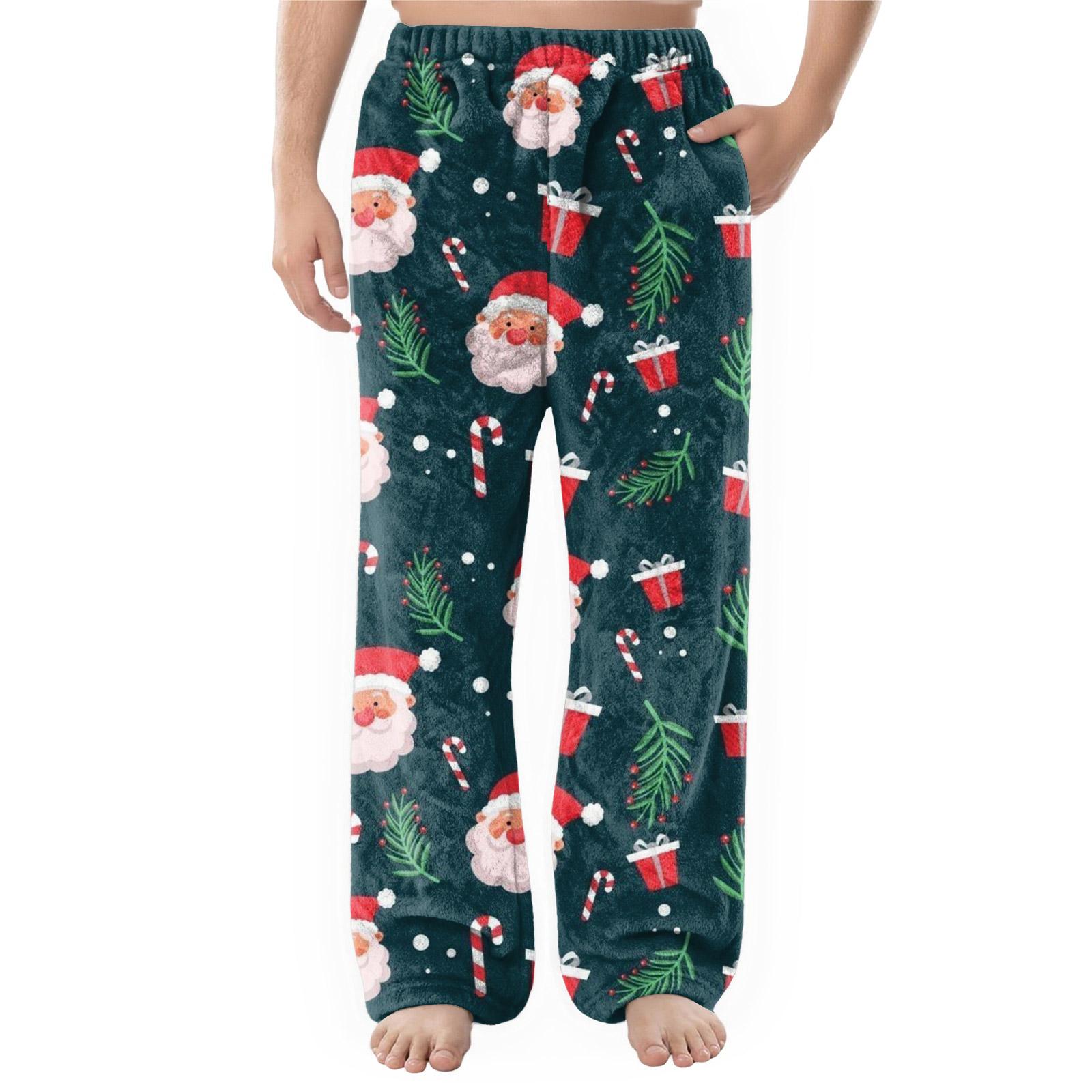 

Men s Flannel Pocket Casual Pants, Printed Pocket Casual Pants, Home Sleeping Pants L