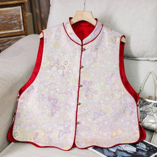 

Elegant Spring Jacquard Vest Jacket for Women 3XL