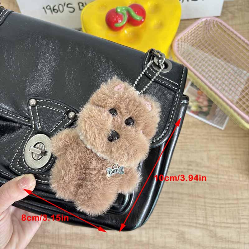 Kawaii West Highland Plush Keychain Cartoon Puppy Stuffed Doll Keychain Couple Keyring Lovely Bag Pendant Gifts