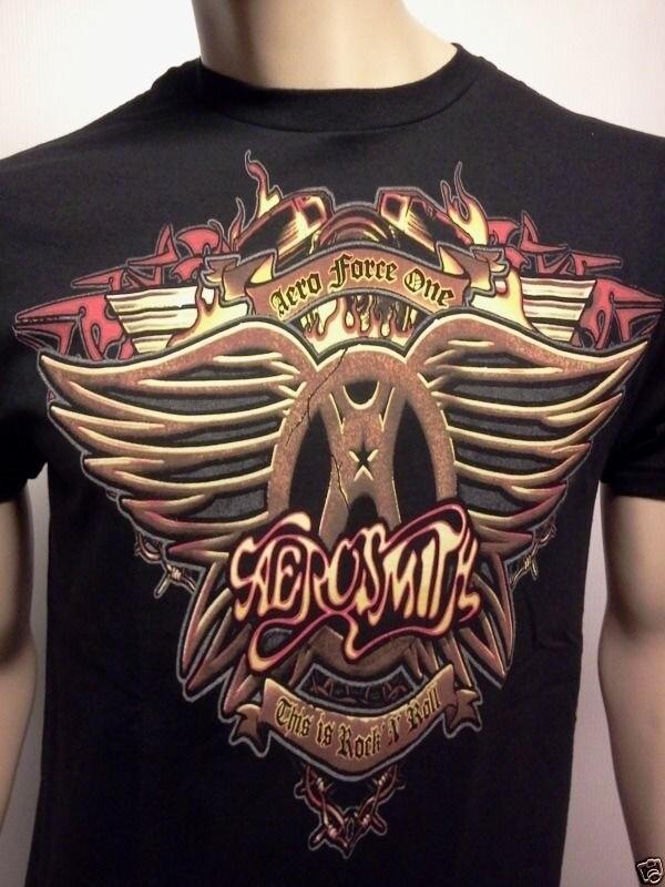AEROSMITH МУЖСКАЯ ФУТБОЛКА С ЛОГОТИПОМ ГРУППЫ НОВАЯ ФУТБОЛКА БЕСПЛАТНАЯ ДОСТАВКА РАЗМЕРЫ S M L XL 2XL Унисекс Футболка M