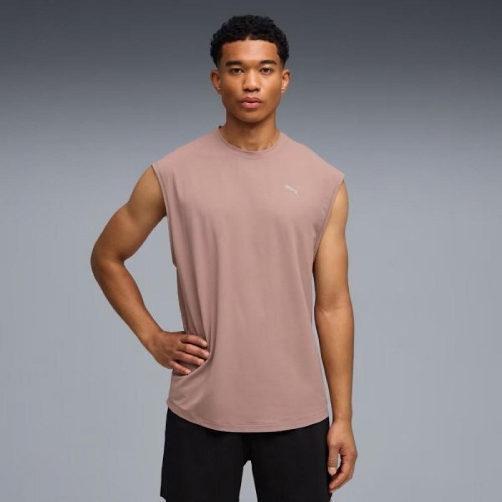 PuMa Men S Running ShorT Sleeve T ShirT M Run Coolcell SleeveleSS 88 Sandstone/XL(105)