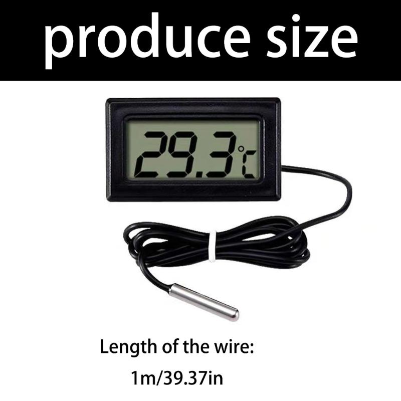 LCD Display Thermometers Digital Temperature Monitor with Probe Temperature Measuring Meter for Fridge Aquarium Freezer