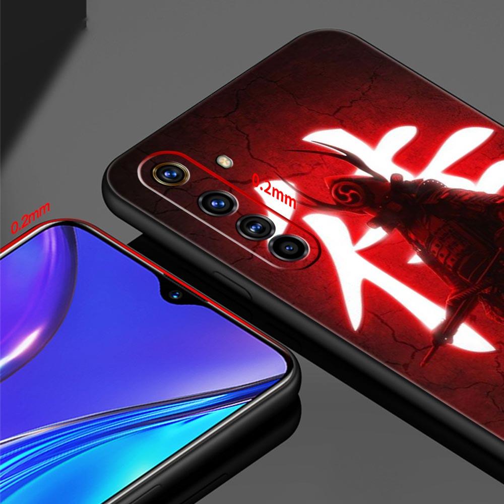 Painting Japan Samurai Art Phone Case For Realme 10 9 8 5G 7 6 GT2 Pro Plus 9i 8i C21 C11 C25 C35 GT Neo 2 3 3T Soft Black Cover