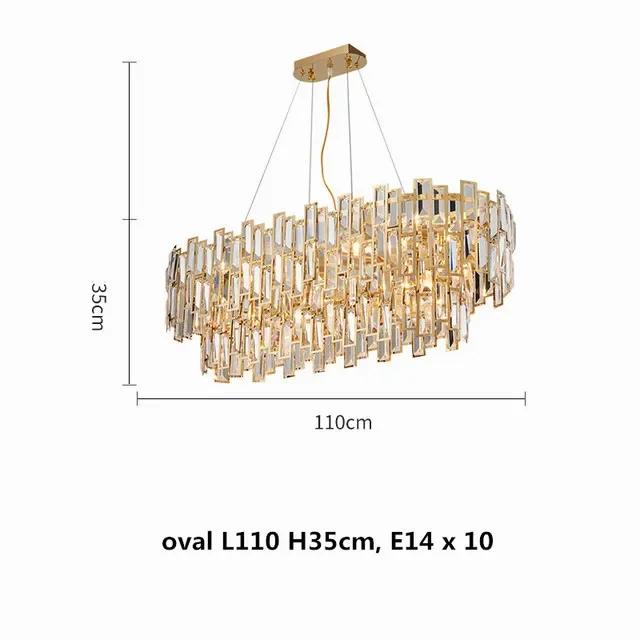 Postmodern Golden Crystal Chandelier Lighting Stainless Steel Lustre Pandent Lamp For Villa Dining Living Bedroom Deco Hanging