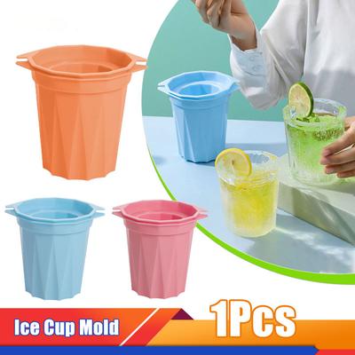 Ice Cup Cube Mold Σιλικόνη Ice Cube Maker Ποτήρια παγωτού Mold Whisky Juice Glass Molds Summer Drinking Tool