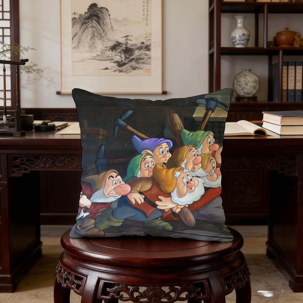 Cartoon S-Seven Dwarfs DSN Cushion Cover Home Office Birthday Anniversary Gifts Soft Skin Friendly Cushion Cover