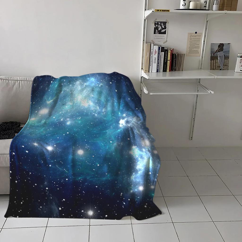 Throw Blanket Starry Sky Universe Blanket Soft Comfortable Plush Blankets Warm Sofa Bed Sheets