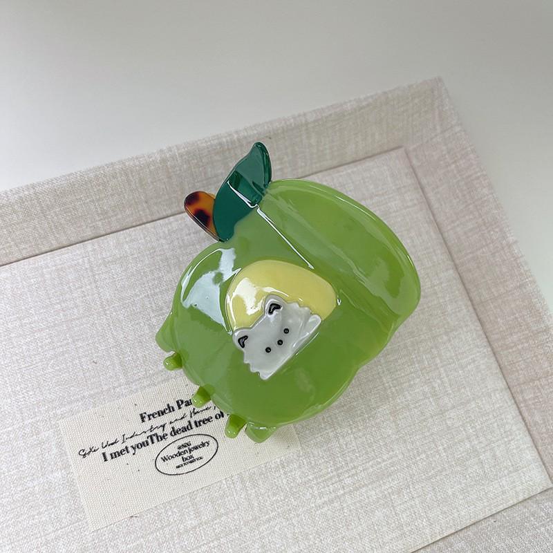 YHJ Fruit Series Hair Clips: Creative Watermelon, Apple, Strawberry Claw Clips In Acetate and Spliced Shark Design.