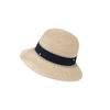 New Summer Rafia Fisherman Hat Pearl Mesh Webbing Beach Vacation Sun Protection Sunbath Hat
