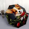 1pc Christmas Corgi Wreath Umbrella with Plastic Handle,Suitable for All Seasons Home Travel Outdoor UmbrellaDD224